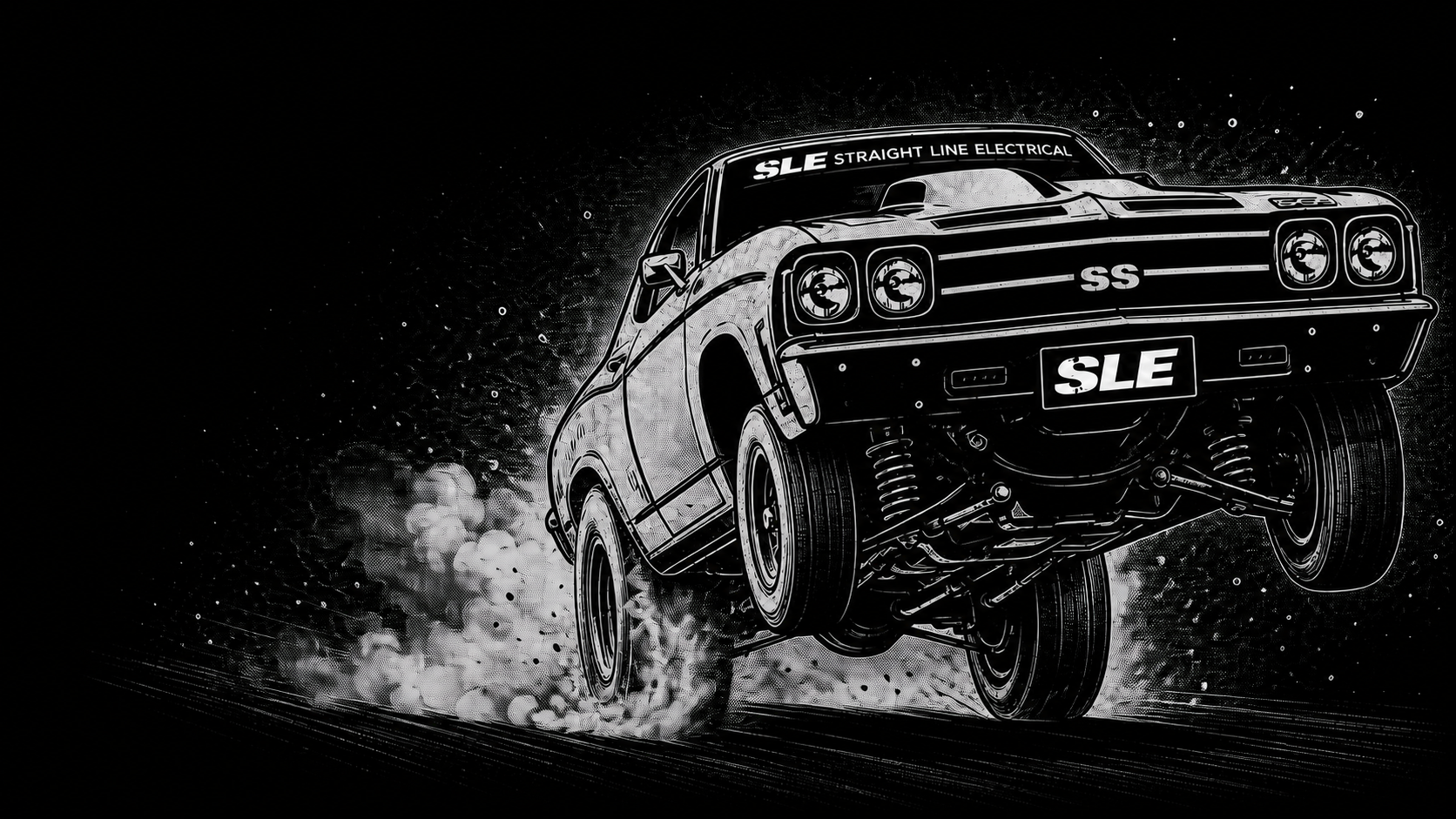 Straight Line Electrical performance car artwork